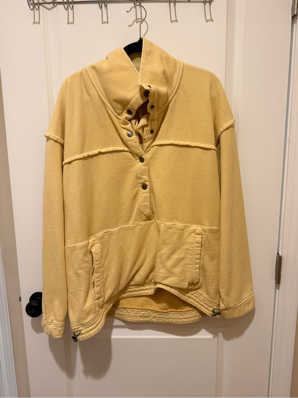 Free People Women’s Pullover Funnel Neck Sweater in Butter Yellow